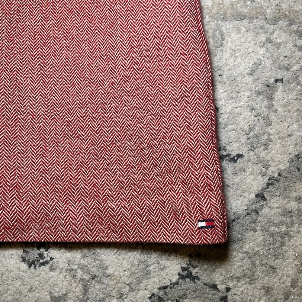 Tommy Jeans Hilfiger Red Lined Mini Skirt Y2K 2003 Sz 16 (28") Preppy Academia - Picture 3 of 10